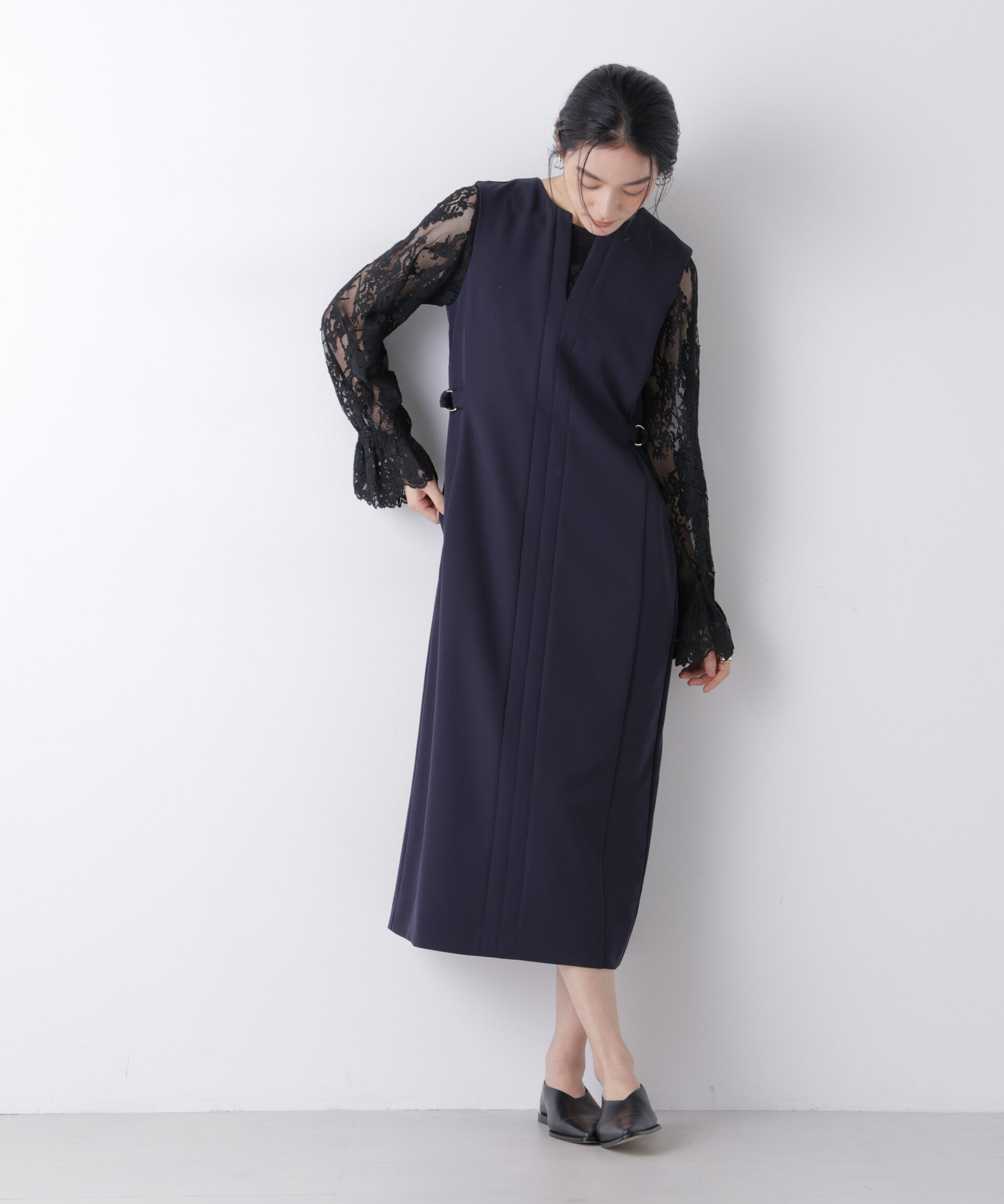 nano･universe「レーススカラップブラウス」|シャツ・ブラウス|