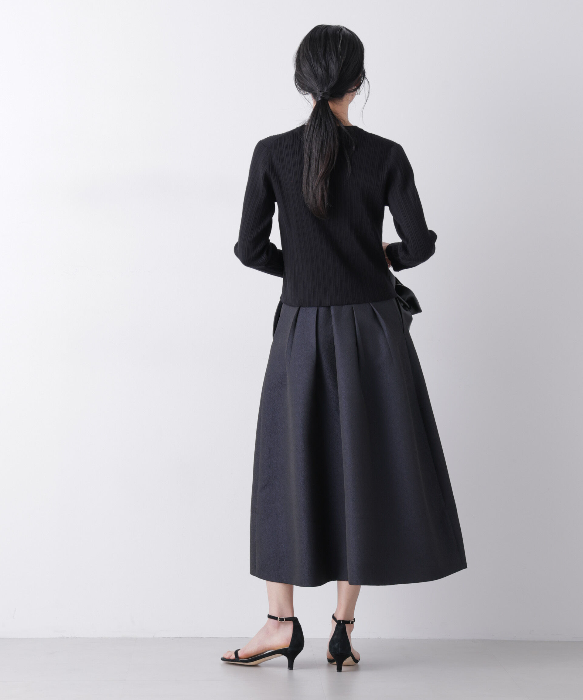 nano･universe「ジャガードボリュームタックスカート(セットアップ可)」|スカート|