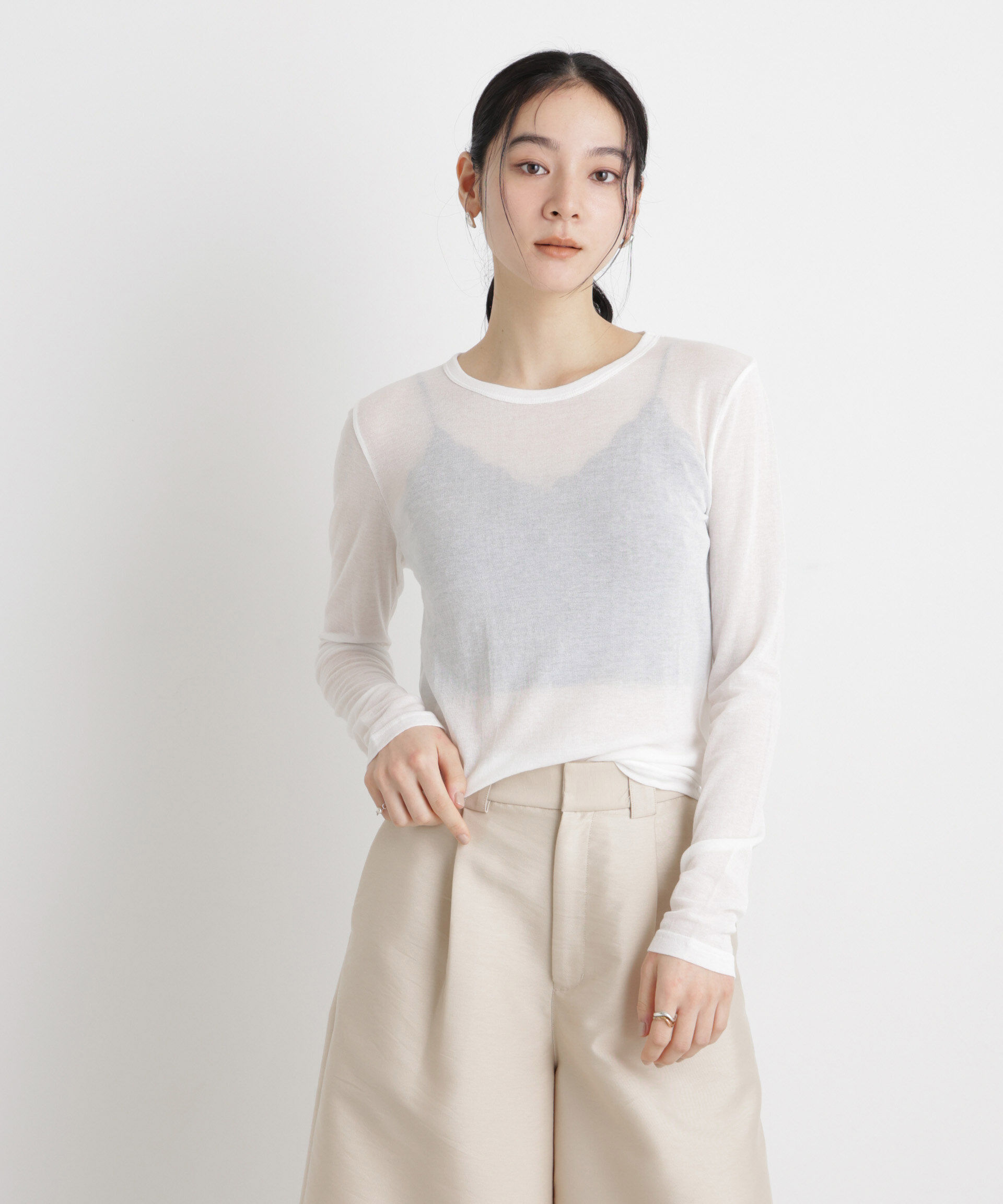 nano･universe「シアーツイストフライスロンT」|Tシャツ・カットソー|