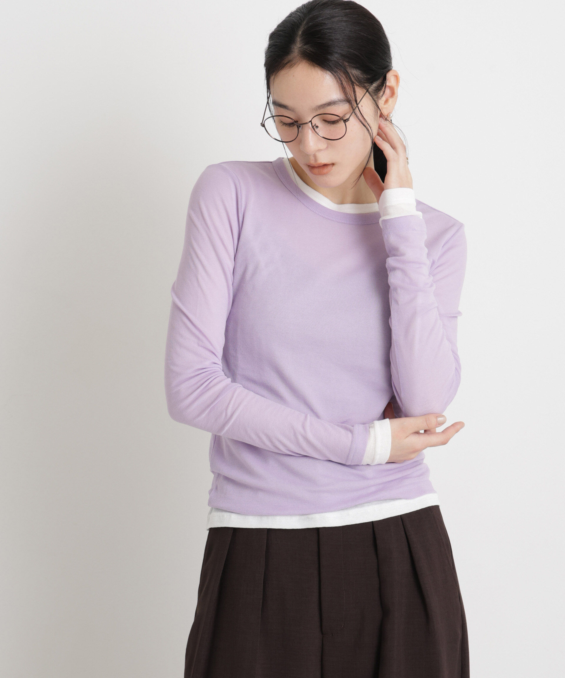 nano･universe「シアーツイストフライスロンT」|Tシャツ・カットソー|