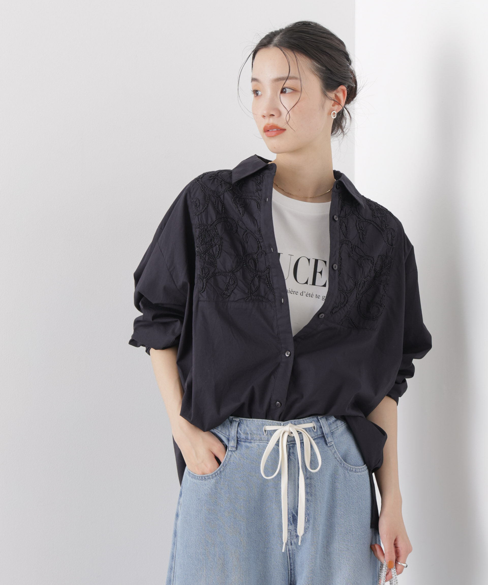 nano･universe「made in INDIA エンブロイダリーヨークシャツ」|シャツ・ブラウス|