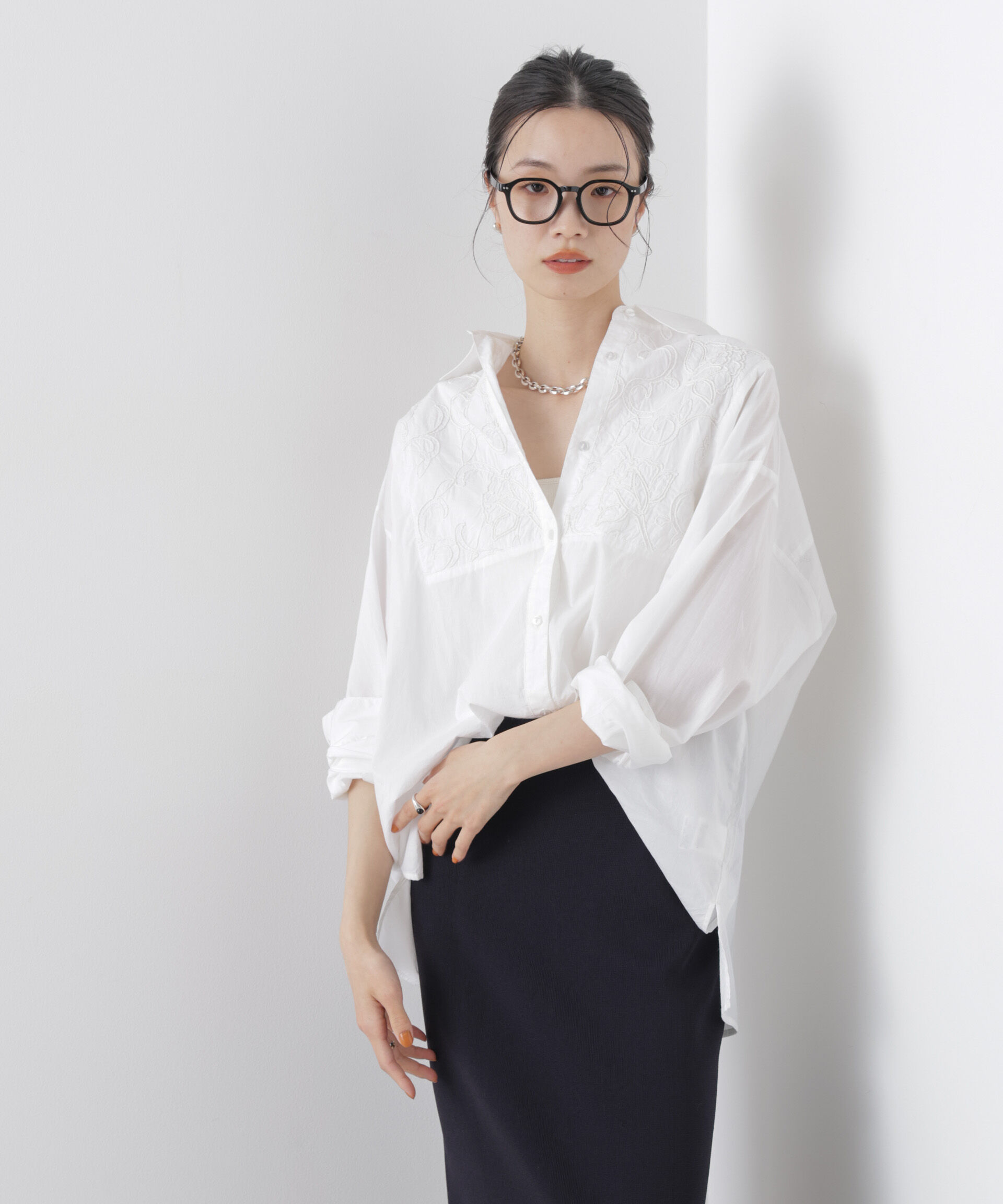 nano･universe「made in INDIA エンブロイダリーヨークシャツ」|シャツ・ブラウス|