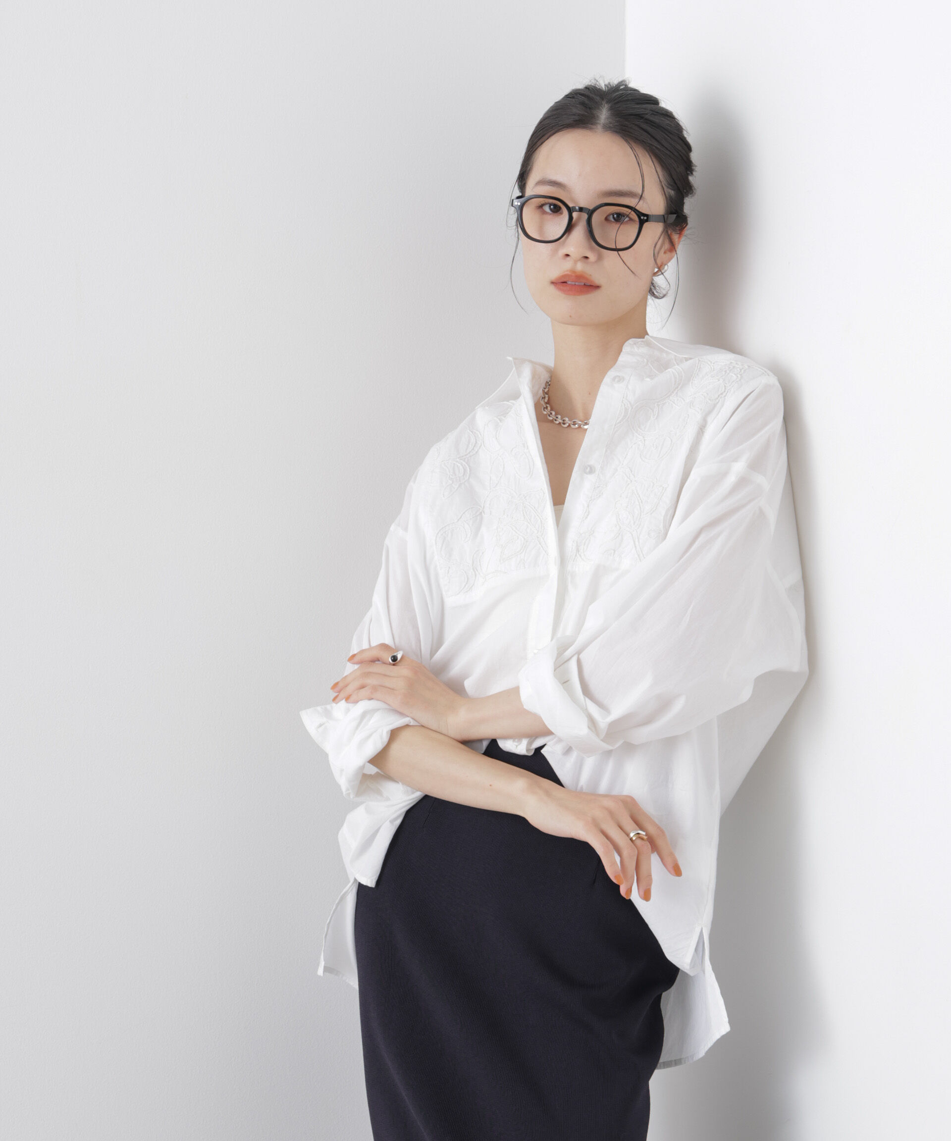 nano･universe「made in INDIA エンブロイダリーヨークシャツ」|シャツ・ブラウス|