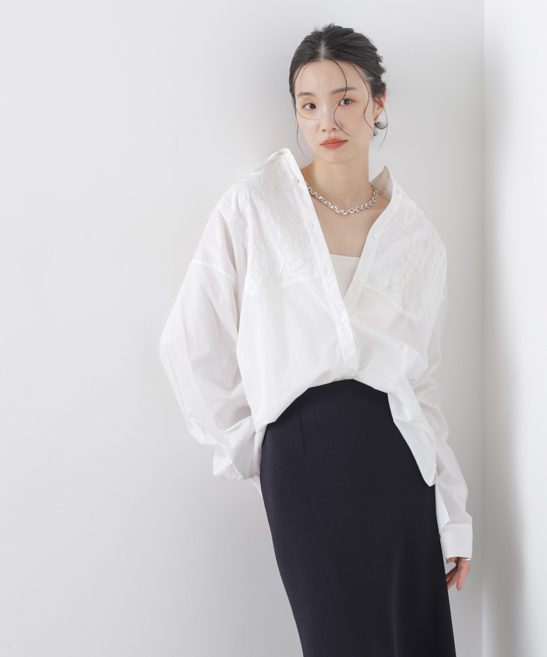 nano･universe「made in INDIA エンブロイダリーヨークシャツ」|シャツ・ブラウス|