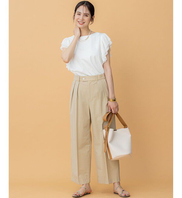 組曲「プリーツコンビフレンチスリーブ カットソー」|Tシャツ・カットソー|