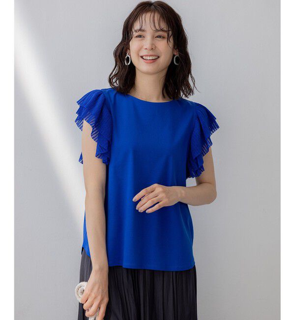 組曲「プリーツコンビフレンチスリーブ カットソー」|Tシャツ・カットソー|ｳﾙﾄﾗﾏﾘ