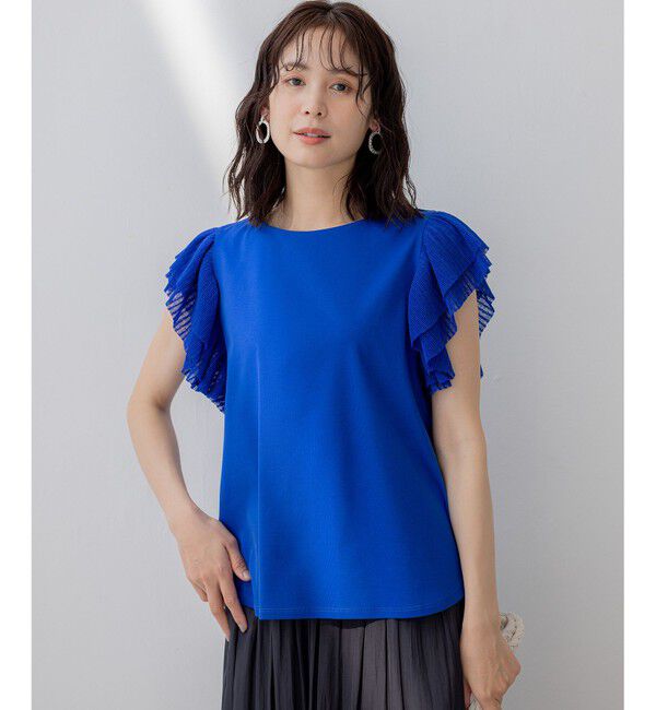 組曲「プリーツコンビフレンチスリーブ カットソー」|Tシャツ・カットソー|