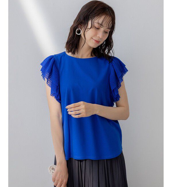 組曲「プリーツコンビフレンチスリーブ カットソー」|Tシャツ・カットソー|