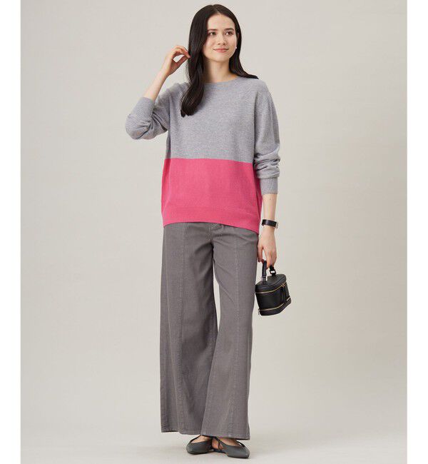 自由区「【洗える】セミウーステッドウールボートネック ニット」|ニット・セーター|