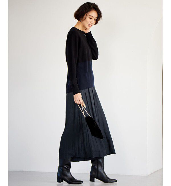 自由区「【洗える】セミウーステッドウールボートネック ニット」|ニット・セーター|