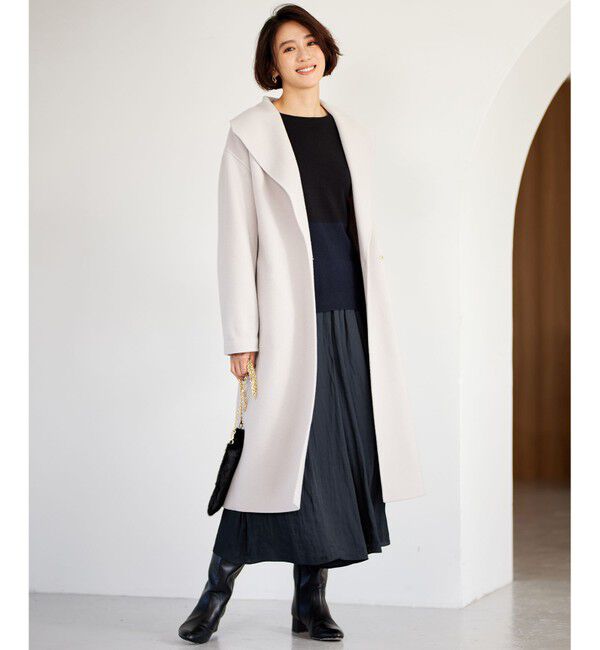 自由区「【洗える】セミウーステッドウールボートネック ニット」|ニット・セーター|