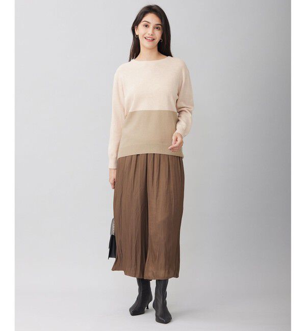 自由区「【洗える】セミウーステッドウールボートネック ニット」|ニット・セーター|