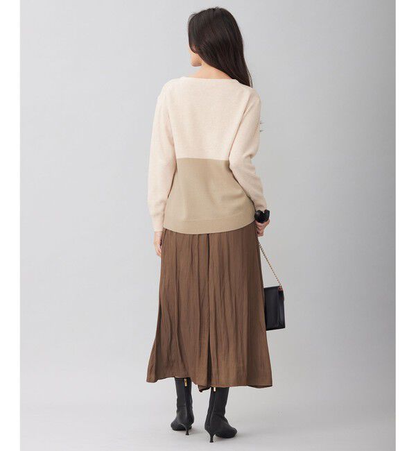 自由区「【洗える】セミウーステッドウールボートネック ニット」|ニット・セーター|