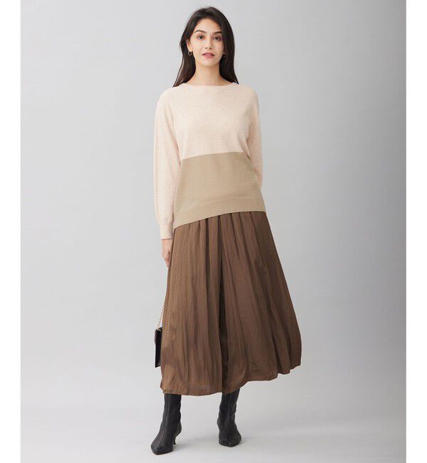 自由区「【洗える】セミウーステッドウールボートネック ニット」|ニット・セーター|