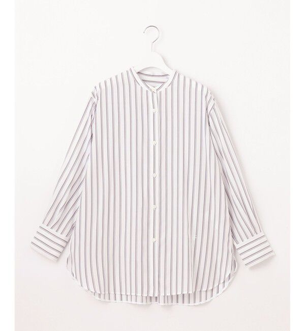 自由区「【洗える】SOMELOSテンセルバンドカラー シャツ」|シャツ・ブラウス|