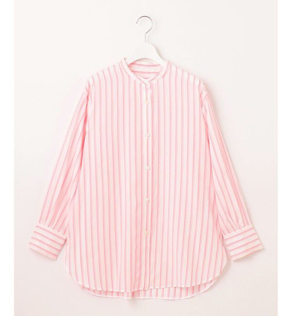 自由区「【洗える】SOMELOSテンセルバンドカラー シャツ」|シャツ・ブラウス|