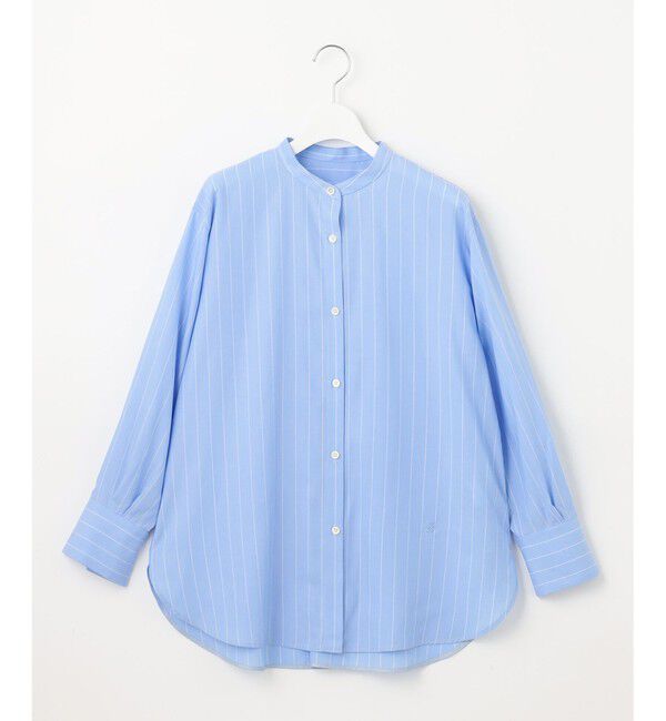 自由区「【洗える】SOMELOSテンセルバンドカラー シャツ」|シャツ・ブラウス|