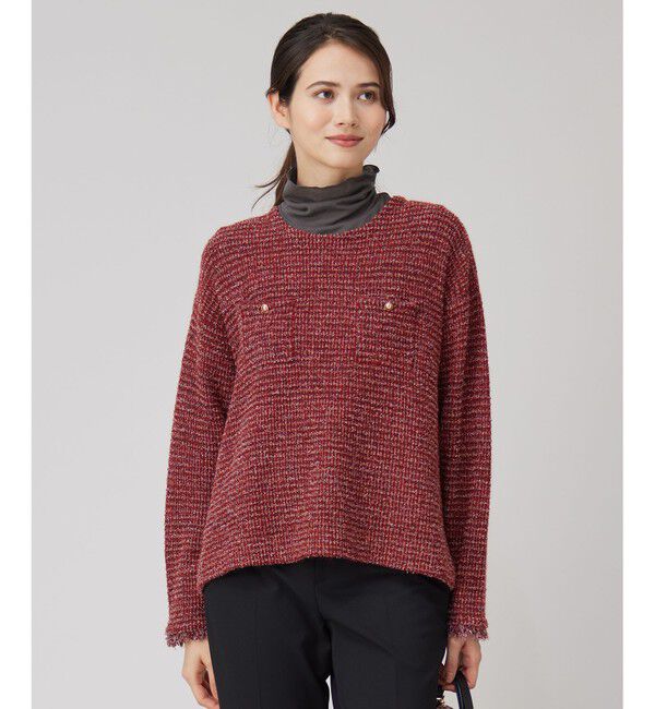 自由区「ツイーディー ニット」|ニット・セーター|オレンジ系