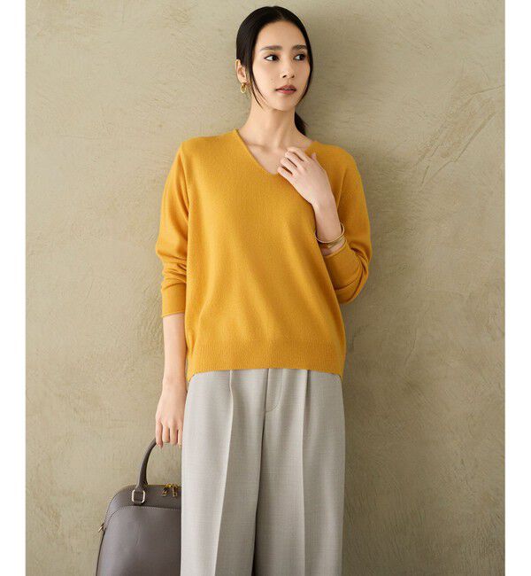 自由区「【SHIHOさん着用】ウールハイゲージVネック ニット」|ニット・セーター|