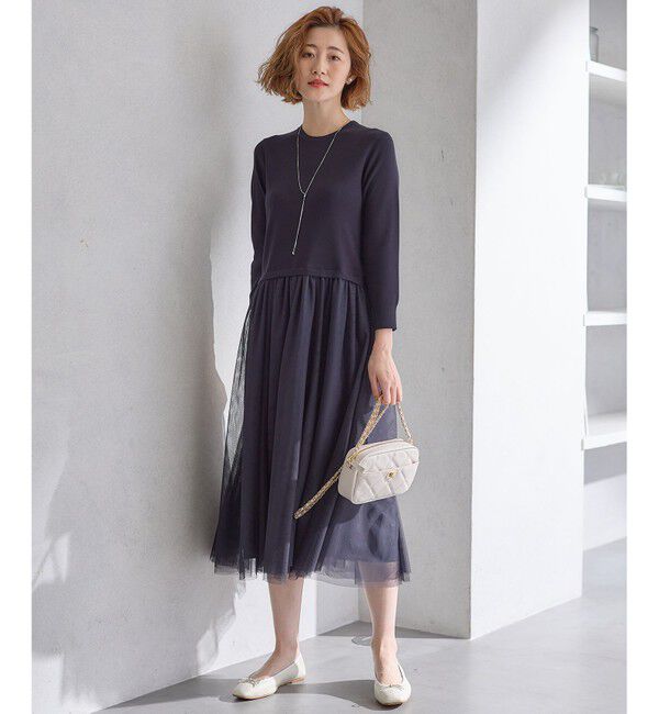 23区「【洗える】チュールコンビ ワンピース」|ワンピース|