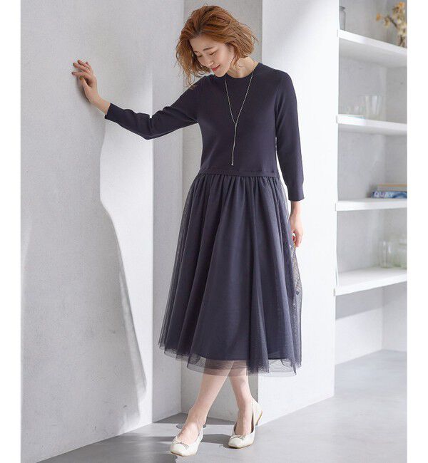 23区「【洗える】チュールコンビ ワンピース」|ワンピース|