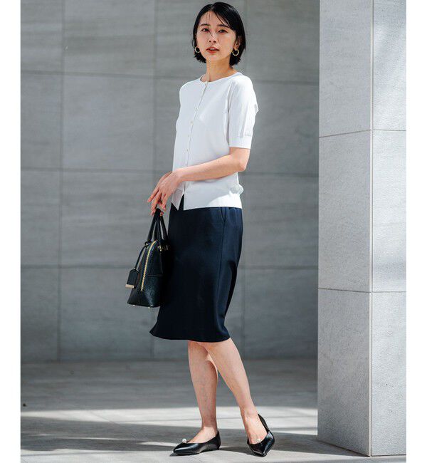 23区「【洗える】レーヨンポリエステルストレッチ 5分袖 カーディガン」|カーディガン|