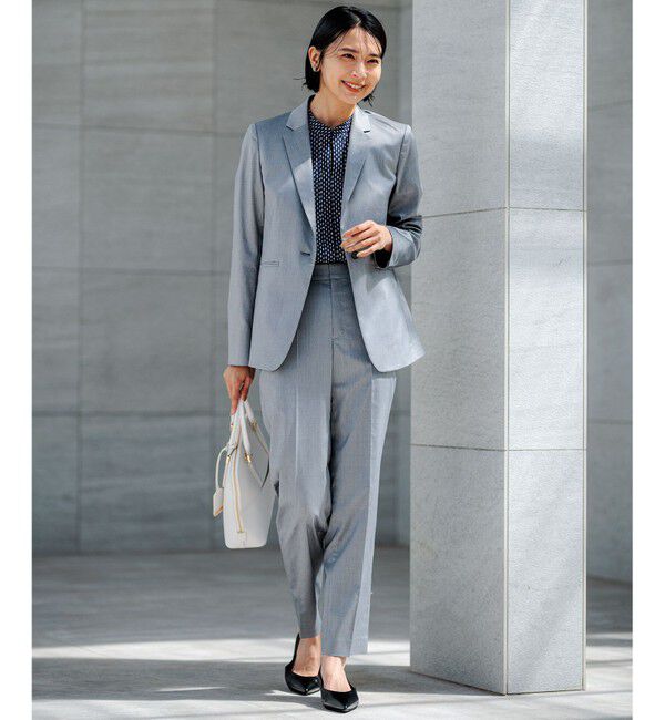 23区「【セットアップ対応/洗える】グロッシーコットンシャンブレー テーラード ジャケット」|テーラードジャケット|