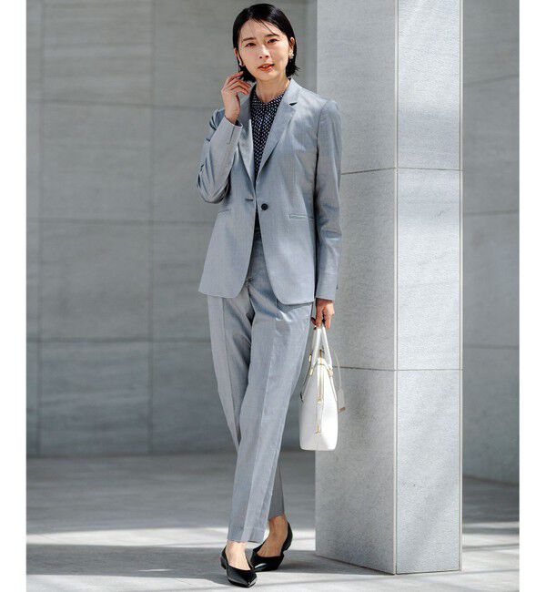 23区「【セットアップ対応/洗える】グロッシーコットンシャンブレー テーラード ジャケット」|テーラードジャケット|