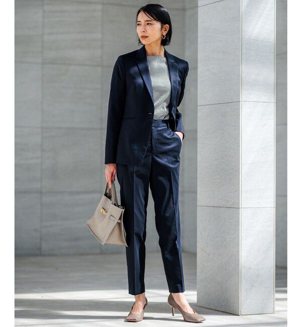 23区「【セットアップ対応/洗える】グロッシーコットンシャンブレー テーラード ジャケット」|テーラードジャケット|