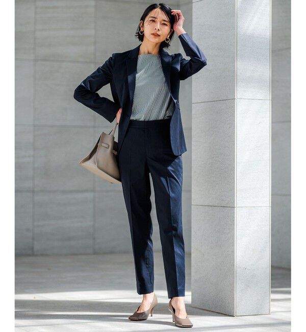 23区「【セットアップ対応/洗える】グロッシーコットンシャンブレー テーラード ジャケット」|テーラードジャケット|