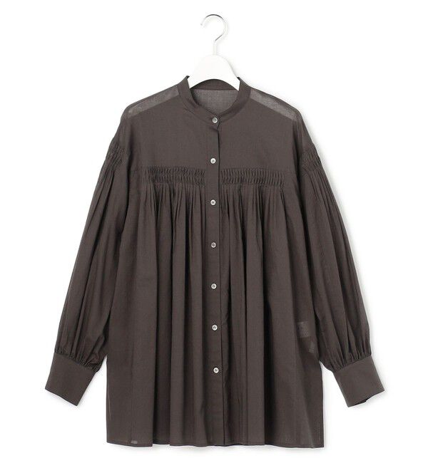 23区「【SLOW/一部店舗限定】コットンボイル ギャザー ブラウス」|シャツ・ブラウス|