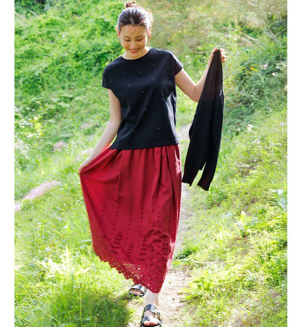 ANY SIS「【洗える】ビジュー付き カットソー」|Tシャツ・カットソー|