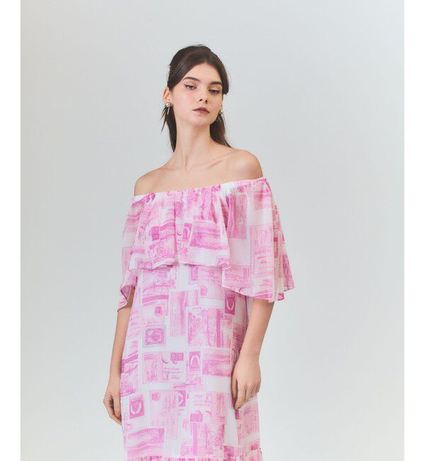 Grace Class「シフォンプリントドレス」|ワンピース|