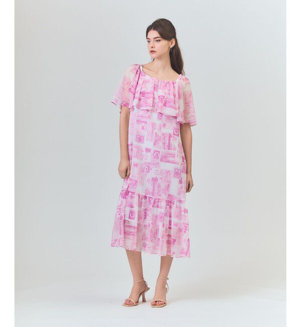 Grace Class「シフォンプリントドレス」|ワンピース|