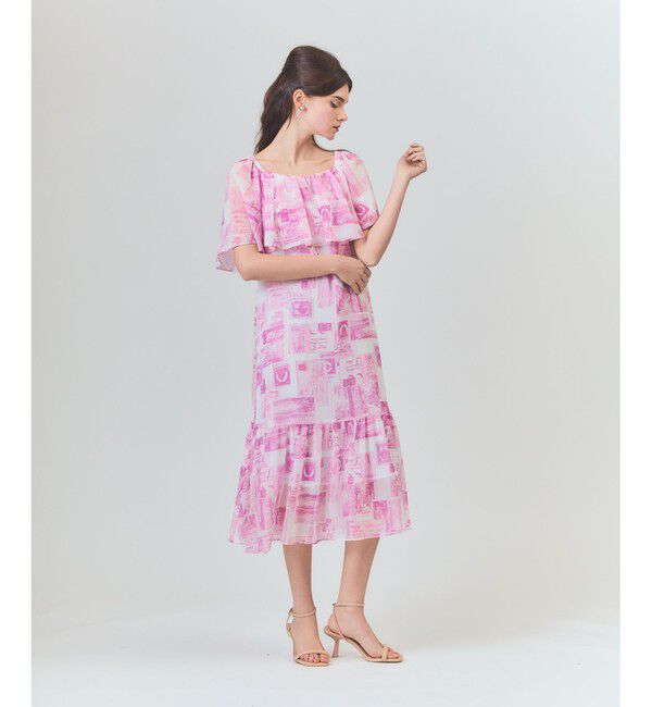 Grace Class「シフォンプリントドレス」|ワンピース|