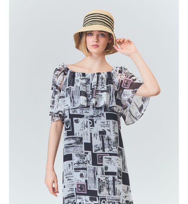 Grace Class「シフォンプリントドレス」|ワンピース|