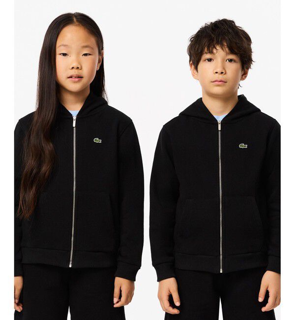 LACOSTE「BOYSミニマルジップアップパーカ」|パーカー|ブラック
