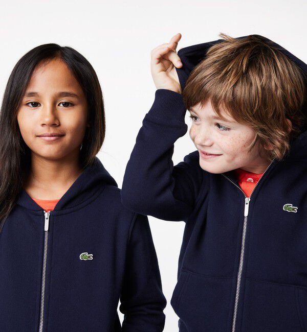 LACOSTE「BOYSミニマルジップアップパーカ」|パーカー|ネイビー