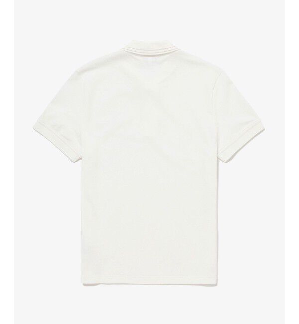 LACOSTE「ストライプリブニットカラーストレッチ鹿の子 半袖ポロシャツ」|ポロシャツ|