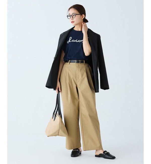 LACOSTE「ダブルタックワイドスラックス」|チノ|