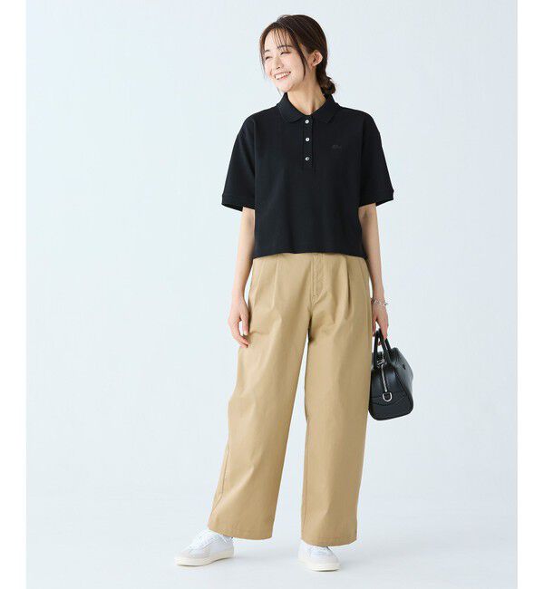 LACOSTE「ダブルタックワイドスラックス」|チノ|