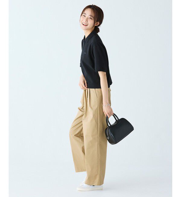 LACOSTE「ダブルタックワイドスラックス」|チノ|