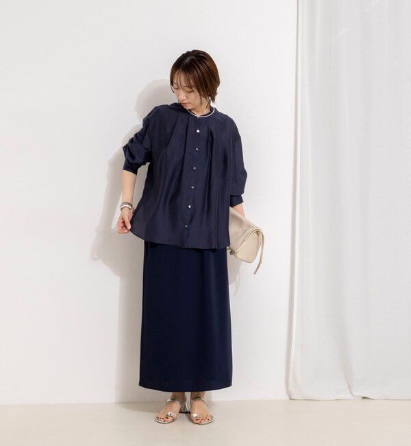 NOLLEY'S「ウォッシャブルハイスペックサテンロングスカート」|フレア|