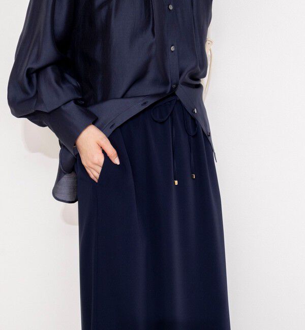 NOLLEY'S「ウォッシャブルハイスペックサテンロングスカート」|フレア|