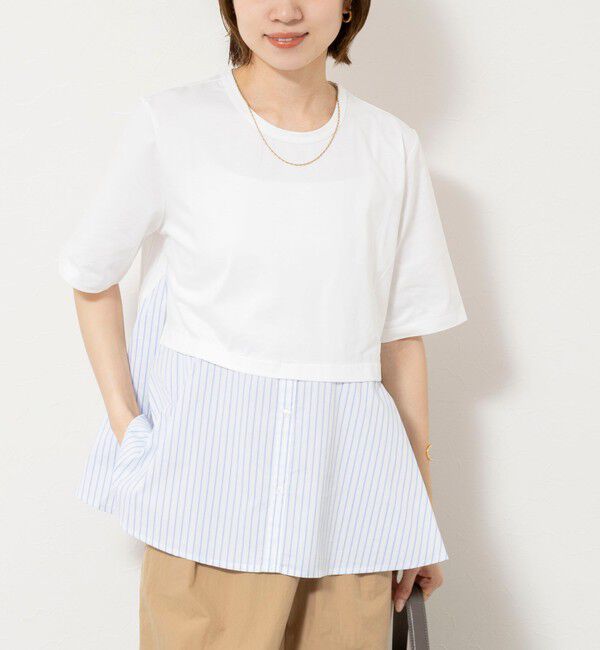 NOLLEY'S「【TRRAZZO DONNA/トラッゾドンナ】Docking Flare Top」|Tシャツ・カットソー|ホワイト