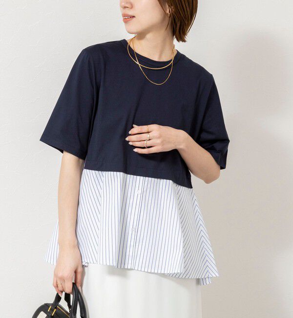 NOLLEY'S「【TRRAZZO DONNA/トラッゾドンナ】Docking Flare Top」|Tシャツ・カットソー|ダークネイビー