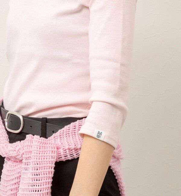 MAQWEL「【MAQWEL/マクウェル】ウォッシャブルCOTTON RIB 7分袖VネックTシャツ」|Tシャツ・カットソー|