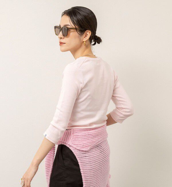 MAQWEL「【MAQWEL/マクウェル】ウォッシャブルCOTTON RIB 7分袖VネックTシャツ」|Tシャツ・カットソー|