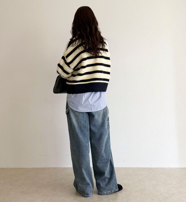 fredy emue「マルチボーダークロップドニットプルオーバー」|ニット・セーター|