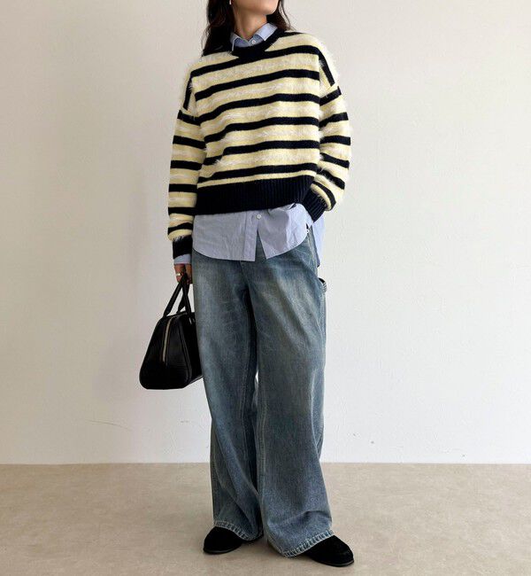 fredy emue「マルチボーダークロップドニットプルオーバー」|ニット・セーター|